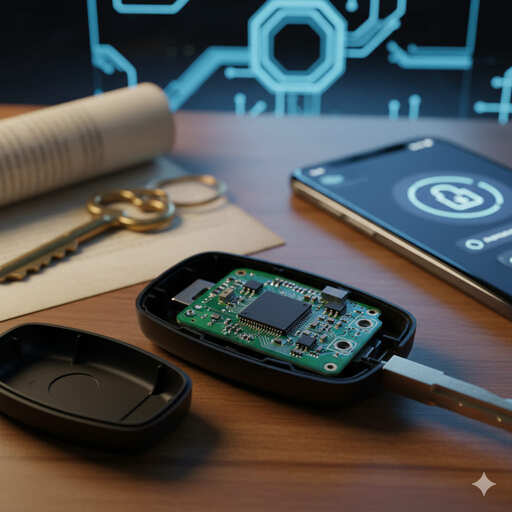 llave con chip y circuito de llave